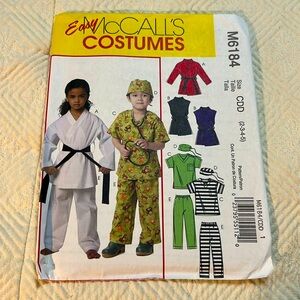 Easy McCalls Sewing Pattern M6184 Costumes Uncut Size 2-3-4-5 Doctor Martial Art